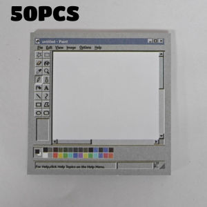 50/100/250Sheets Sticky Notes Retro Computer Drawing Tool Pattern Notepad Self-Adhesive Notepad Memo Pad Office School Supplies