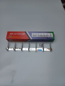 Mắc quần áo đóng tường 7 mấu kép inox