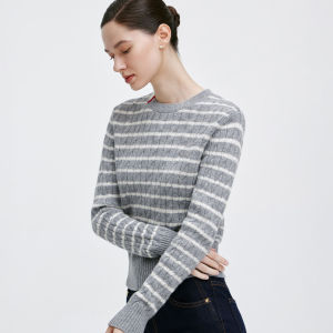 GIOVANNI VALENTINO | Full Wool Striped Ladies Sweater
