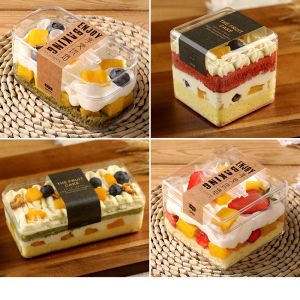 Transparent Dessert Packaging Box Cookie Layered Pastry Tiramisu Cake Ice Cream Mousse Soy Milk Sweet Treats Small West Point Box