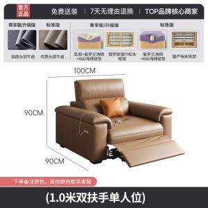 First-Class Top-Layer Cowhide Leather Electric Sofa Modern Minimalist Living Room Versatile Fengfei for Small to Large Spaces