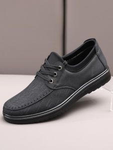 Beijing Mens Cloth Shoes Breathable Anti-slip Casual Dad Shoes Spring Autumn round Toe Flat Heel Thick Bottom Polyurethane Outsole