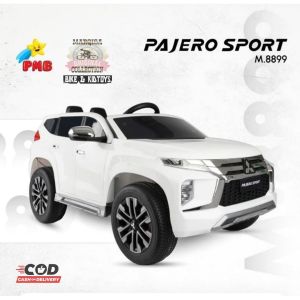 Mobil Aki Anak PMB M-8899 Pajero Sport Dual Gearbox Musik Lampu Seatbelt Wireless Remote Terbaru
