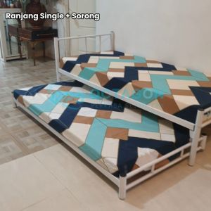 Ranjang Besi Single dan Sorong 2 Tingkat 90x200 100x200 120x200