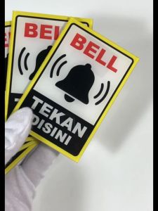 Sign Akrilik Petunjuk Tekan Bell - Tulisan Bell Rumah / Plakat Akrilik Anti Air