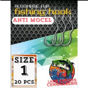 Kail Pancing Otomatis Flip Hook Anti Mocel & Boncos Isi 20 Kail