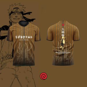 Bandai | 2026 Summer Bandai NARUTO Anime NARUTO UZUMAKI 3D Print Football Jersey for Mens Tshirt Summer Sports Casual Tees Kids/Adult