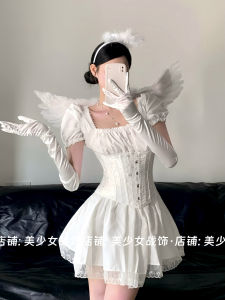 White Moonlight Halloween Night Cos White Angel Devil Best Friend Sister Set Anime Show Hong Kong Style Cosplay Womens Clothing