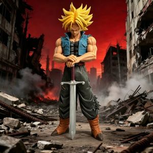 Bandai | Anime Figure 2% Trunks Action Figures 25cm Pvc Statue Collection Model Desktop Decoration Toys for Gifts