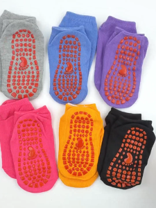 LJMOFA Kids Rubber Sock Soft Cozy Short Sock for Kids 1-12 Yrs Indoor Non-slip Sock
