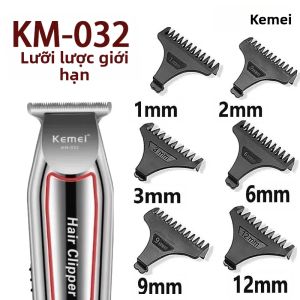 Kemei 6 Cái/bộ KM-032 Máy Cắt Tóc Giới Hạn Lược Hướng Dẫn Phụ Kiện Thợ Cắt Tóc Thay Thế Kích Cỡ 1/2/3/6/9/12mm Cho Máy Cắt Tóc