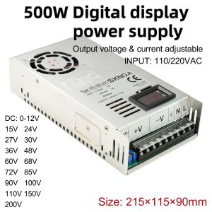 Digital Display Adjustable 500W 600W 1000W 1500W Power Supply 0-12V 15V 24V 27V 30V 36V 48V 60V 72V 85V 90V 100V 110V 150V 200V