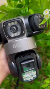 Camera giám sát  SIM 4G 4K FULL HD 3 ống kính 3 màn hình không cần Wifi Zoom 10X đàm thoại 2 chiều hình ảnh hồng ngoại kép có màu ban đêm