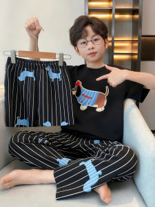 QIANSHUIMILU | Summer Lightweight Cotton Sleepwear Set for Boys 3-Piece