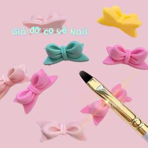 Giá kê cọ vẽ hình nơ  đế gác cọ vẽ nail hình nơ màu dễ thương