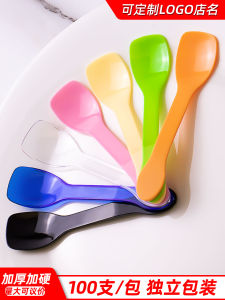 ช้อนพลาสติกแบบใช้แล้วทิ้ง ช้อนขนม ช้อนเจลลี่ ช้อนผลิตภัณฑ์นม ช้อนทรงแบน ช้อนขนาดเล็ก บรรจุแยกส่วน ช้อนแบบใช้แล้วทิ้ง