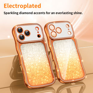 Plating Wave Edge Bling Glitter Clear Phone Case for IPhone 17 16 15 14 Plus 13 Pro Max Shockproof Soft Transparent Back Cover