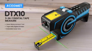 ACEGMET DTX10 Laser Distance Meter 100M ±2mm 3-in-1 Digital Tape Measure Bluetooth APP Green Laser Level Area Volume USB-C Rechargeable IP54