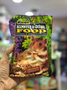 Buddy Hamster & Gerbil อาหารหนูแฮมเตอร์ อาหารหนูเจอร์บิล บำรุงขน สร้างภูมิต้านทาน 0.5 ปอนด์