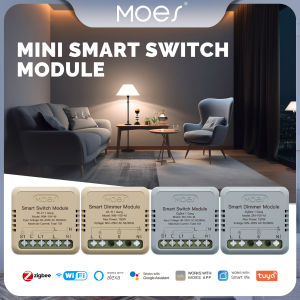 MOES Tuya Mini Smart Switch DIY Module WiFi Zigbee Light Dimmer Switch 1/2 Gang APP Remote Control Work With Alexa Google Home