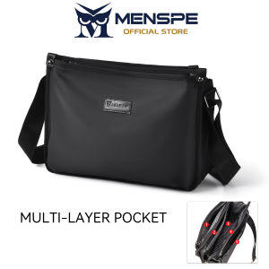 MENSPE Men Bag Fashion Shoulder Bag Cross Body Bag Casual Handbag Multiple Pocket Design Large Capacity Waterproof Lightweight Casual Sport Street Bag
