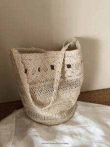 CHIO‘2ND | French Lace Slouchy Straw Tote Bag
