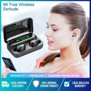 F9 TWS Earbud Wireless Earphone Bluetooth Earphone 5.1 Headset Gaming Tahan Air Touch Control Layar Digital LED dengan Mikrofon Charger Kotak Super Bass untuk semua hp iPhone OPPO Vivo Xiaomi