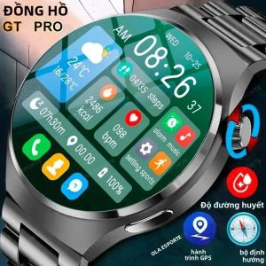 Đồng Hồ Thông Minh Nam 4 Pro AMOLED HD Bluetooth Gọi GPS NFC Theo Dõi Nhịp Tim Đường Huyết Đồng Hồ Thể Dục Tương Thích Với Android iOS