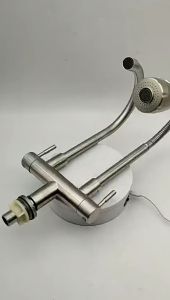 Double Spout Kitchen Tap Sink Tap Stainless Steel 304 Flexible Hose Tap Wall Tap Faucet Water Tap