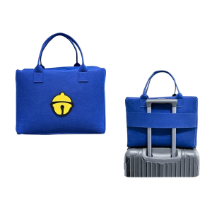 Large Capacity Felt Travel Bag with Playful Cartoon Twist MZ01