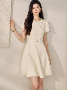 Roey s house | Fashionable Commuter A-line Dress with Belt