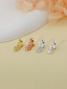 Copper-Plated Gold Ear Studs Converter Non-Piercing Ear Clip Earrings Handmade DIY Ornament Accessories Painless Non Slip Triangle Clip