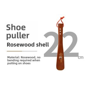 Redwood Long Handle Shoe Horn Wooden Natural Material Home Use Assistance for Putting on Shoes Family Daily Use Shoe Care