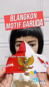 isi 10 Blangkon Merah Putih Motif Garuda Peta Indonesia / Ikat Kepala hut ri / Topi blangkon agustus