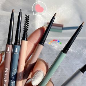 6 Colors Slim Round Head Eyebrow Pencil / Waterproof Double Head Shape Eyebrow Pencil / Long Lasting Natural Black Brown Eye Brow Tint Pencil / Eye Make up Cosmetic