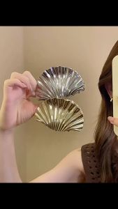 Jepit Rambut Logam JUMBO Seashell 9.5cm Fashion Gold Color Metal Shell Hair Claw HCM047