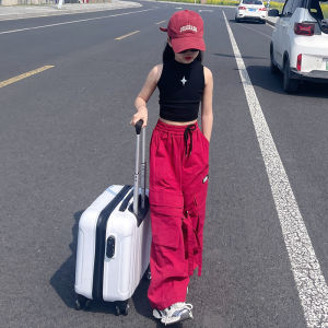 Trendy Loose Casual Cargo Pants for Girls Spring Summer New Style Middle And Big Children Long Pants Fashionable Kids Clothing