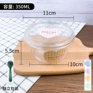 Frozen Coconut Milk Cup Cold Extract Yogurt Bowl Frosted Blossom Fruit Salad Cup Box Coconut Jelly Packaging Box Pudding to-Go Box
