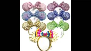 Potdemiel | Mouse Ears Headbands Shiny Bow Headband Glitter Princess Party Decoration Cosplay Hair Accessories Hairband for girl Women Adult