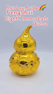 Rainbow Bridge Fengshui Lucky Eight Immortals Wulou (New-Gold) #SIZE: H12cm