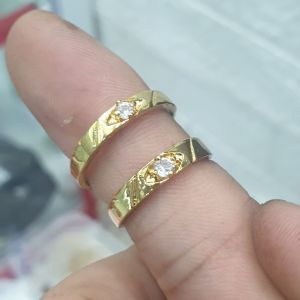Có ký hiệu Không Phai Màu-GIÁ CHIẾC Nhẫn Cặp Đôi Tình Nhân Đơn Giản Vàng Vonfram Cao Cấp- Dùng lâu dài tắm rửa thoải mái không phai màu