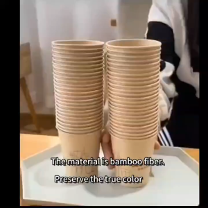 50/100PCS Thickened Heat-Resistant Disposable Paper Cups Eco-Friendly Bamboo Fiber for Drinking