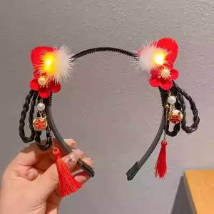 ‼️READY STOCK‼️ Premium Quality Children’s Chinese Style Light Up Braid Headband/ Kids’ Fashion Hairband/ Accessories