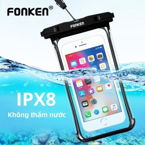 Túi Đựng Điện Thoại Chống Nước Đa Năng Cho Samsung S23 Ultra S24 Plus Xiaomi Poco F5 15 Pro Max 16 - Túi Chống Nước Bằng Nhựa PVC Trong Suốt Có Dây Buộc
