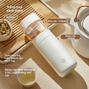 Relea | Cốc Cách Nhiệt Phân Cách Trà Gốm