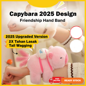 Capybara Plush Bracelet Toy - Cute Slap Band Wrist Doll for Girls | Soft & Huggable Kapibara Plushie Gift (Fun Pop Circle Design)