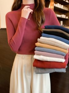 Chic French Style High-Neck Knitwear Sweater
