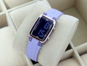 Jam Tangan Wanita Hush Puppies Kotak Digital Karet Rubber Mewah Fashion Cewek Kekinian Keren Elegan