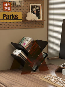 ตู้หนังสือพลาสติกอะคริลิกสำหรับโต๊ะทำงานนักเรียน ตู้หนังสือสำหรับวางของบนโต๊ะ คอลเลกชันใหม่ ที่จัดวางเอกสาร ชั้นวางของ โมเดิร์น สไตล์เรียบง่าย