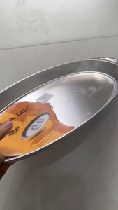 Đĩa Xoài inox 304 hình oval đĩa inox hình bầu dục Size 34cm